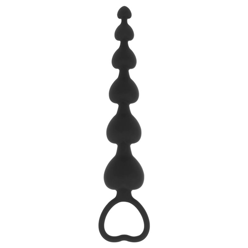 Anal Chain Of Hearts 18 CM - Black&Silver - Milan Beads