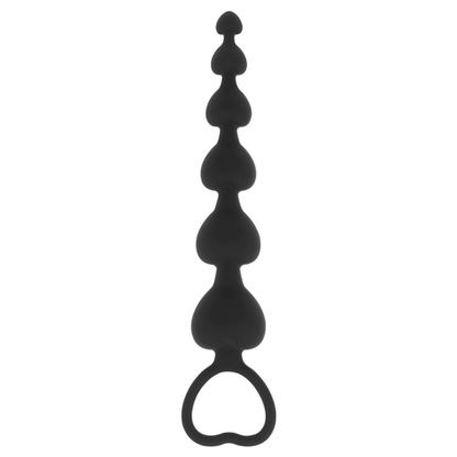 Anal Chain Of Hearts 18 CM - Black&amp;Silver - Milan Beads