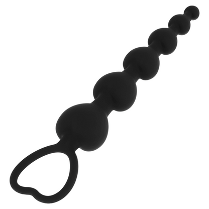 Anal Chain Of Hearts 18 CM - Black&amp;Silver - Milan Beads
