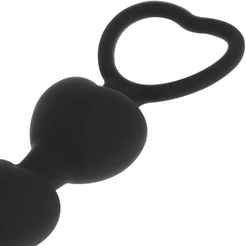Anal Chain Of Hearts 18 CM - Black&amp;Silver - Milan Beads