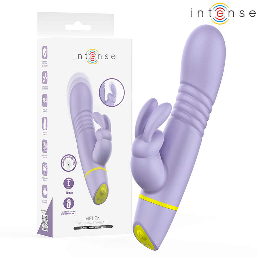 Purple and green toy with packaging labeled &